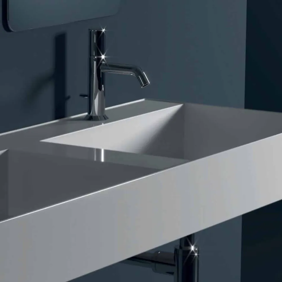 حوض غسيل سيراميكي بتصميم عصري مثبت على الحائط مقاس 120×45 سم صنع في إيطاليا Viadurini