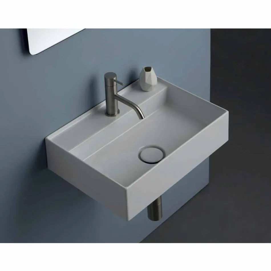 حوض غسيل سيراميك معلق شمس 50×35 سم، متوفر بألوان مختلفة Viadurini