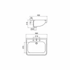 حوض غسيل معلق على الحائط على الطراز العتيق من السيراميك الأبيض صنع في إيطاليا - مروة Viadurini