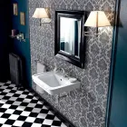 حوض غسيل معلق على الحائط على الطراز العتيق من السيراميك الأبيض صنع في إيطاليا - مروة Viadurini