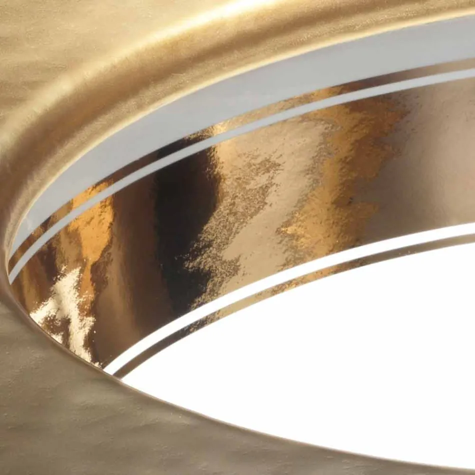 حوض غسيل باروكي مثبت أسفل السطح من الطين الناري والذهبي، صنع في إيطاليا، إيجة Viadurini