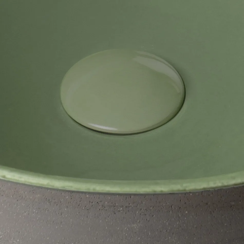 حوض غسيل يُوضع على سطح الطاولة، مصنوع من خشب راكو الداكن في إيطاليا - مانع للتسرب Viadurini