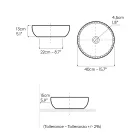 حوض غسيل يُوضع على سطح الطاولة، مصنوع من خشب راكو الداكن في إيطاليا - مانع للتسرب Viadurini