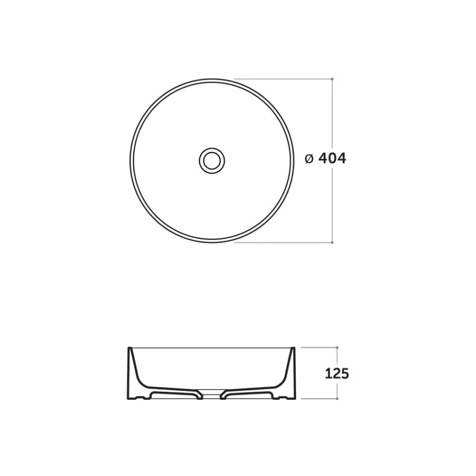 حوض غسيل دائري مقاس 40 سم باللون الأبيض أو سيراميك ليفي الملون Viadurini