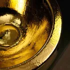 حوض غسيل دائري بتصميم سطح عمل مطلي بالذهب من سيراميك إليزا الإيطالي Viadurini