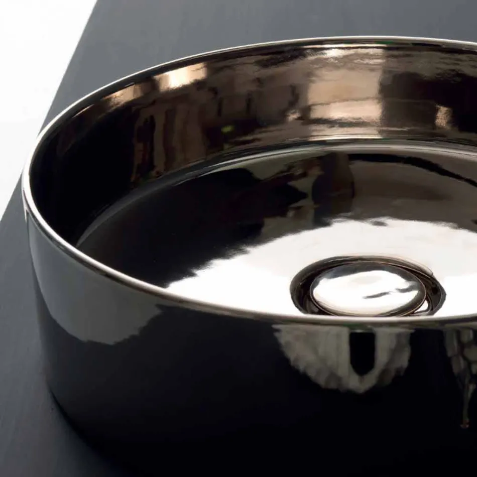 حوض غسيل دائري من السيراميك الملون يحمل أيقونة سيراميك أليس Viadurini