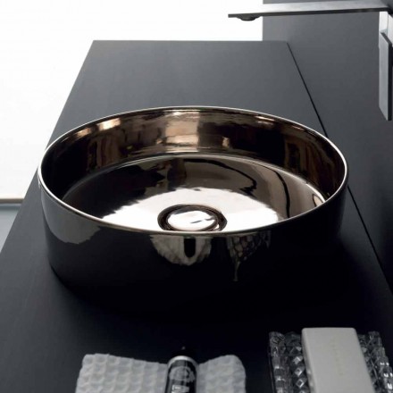 حوض غسيل دائري من السيراميك الملون يحمل أيقونة سيراميك أليس Viadurini