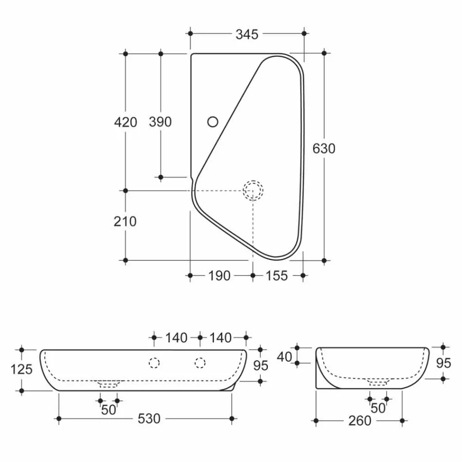 حوض غسيل / تصميم سيراميكي صنع في إيطاليا شيلا Viadurini