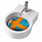 حوض غسيل/مغسلة معلق بتصميم سطح الطاولة مصنوع في إيطاليا Tor Viadurini