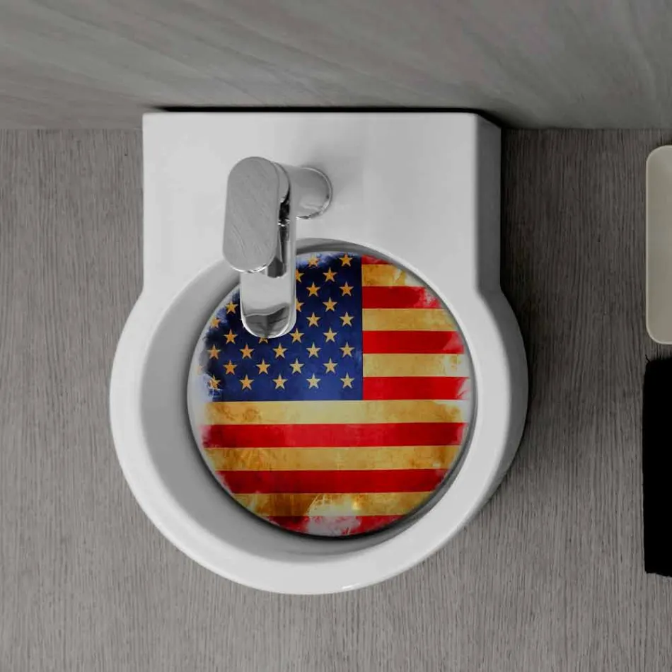 حوض غسيل/مغسلة معلق بتصميم سطح الطاولة مصنوع في إيطاليا Tor Viadurini