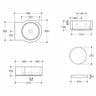 حوض غسيل/مغسلة معلق بتصميم سطح الطاولة مصنوع في إيطاليا Tor Viadurini
