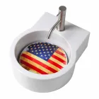 حوض غسيل/مغسلة معلق بتصميم سطح الطاولة مصنوع في إيطاليا Tor Viadurini