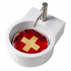 حوض غسيل/مغسلة معلق بتصميم سطح الطاولة مصنوع في إيطاليا Tor Viadurini