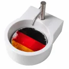 حوض غسيل/مغسلة معلق بتصميم سطح الطاولة مصنوع في إيطاليا Tor Viadurini