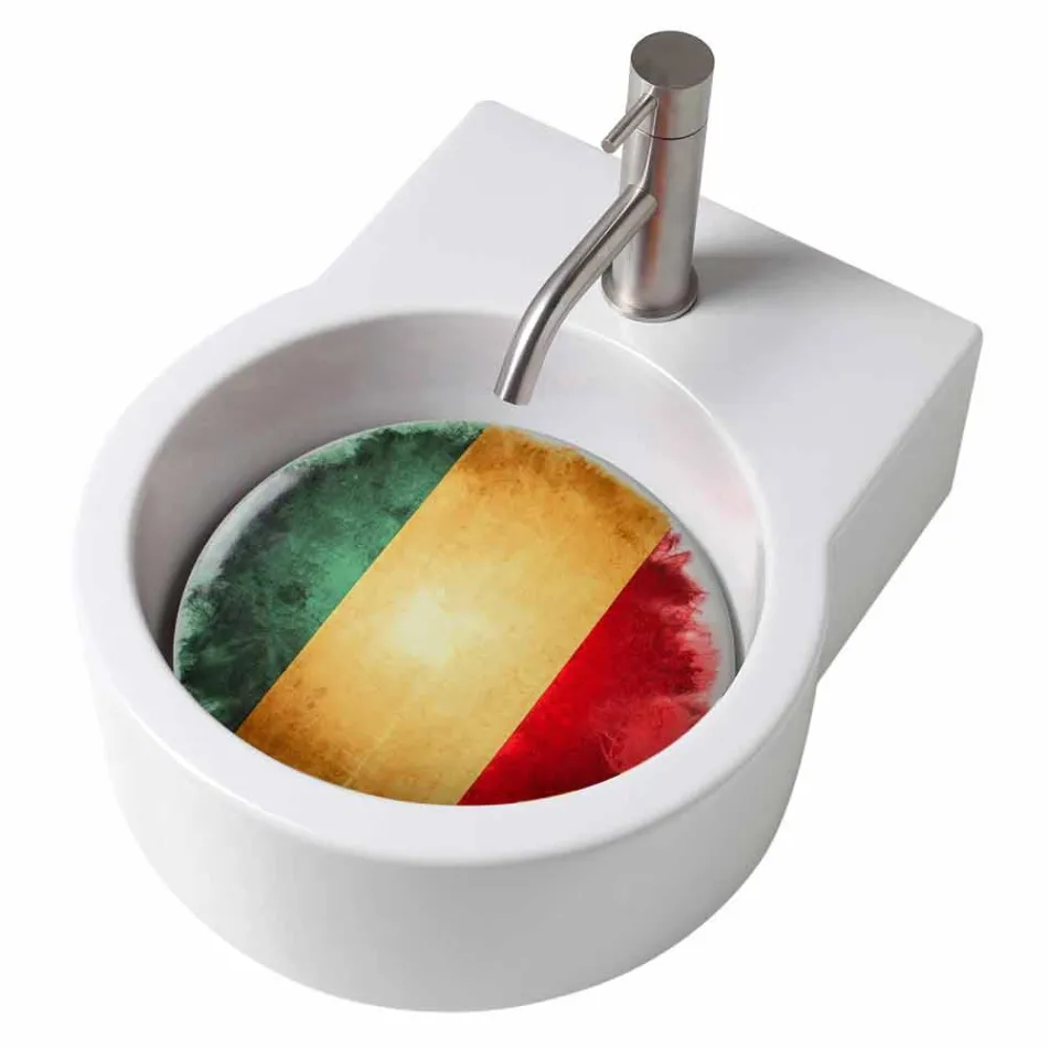 حوض غسيل/مغسلة معلق بتصميم سطح الطاولة مصنوع في إيطاليا Tor Viadurini