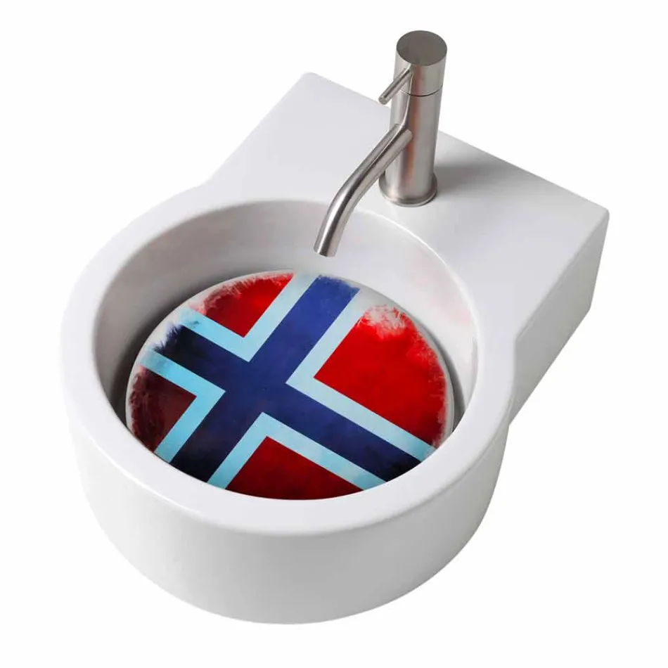 حوض غسيل/مغسلة معلق بتصميم سطح الطاولة مصنوع في إيطاليا Tor Viadurini