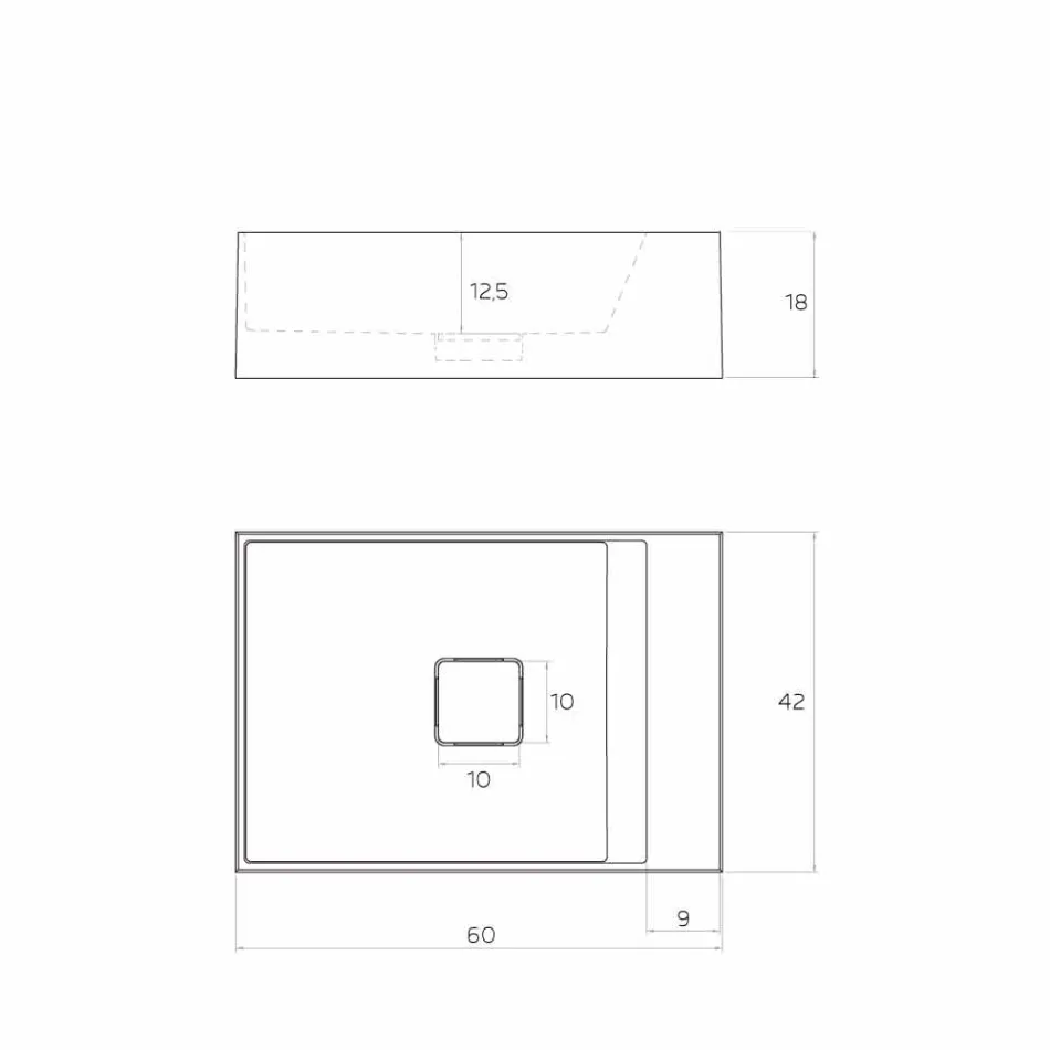حوض غسيل مصمم على سطح العمل، تم إنتاجه في إيطاليا، لافيس Viadurini
