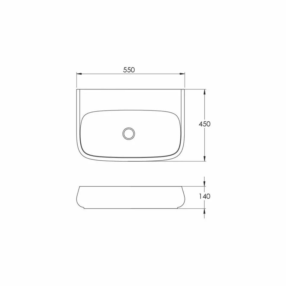 حوض سيراميك قائم بذاته أو مثبت على الحائط، مقاس 55 سم، صنع في إيطاليا، جايس Viadurini