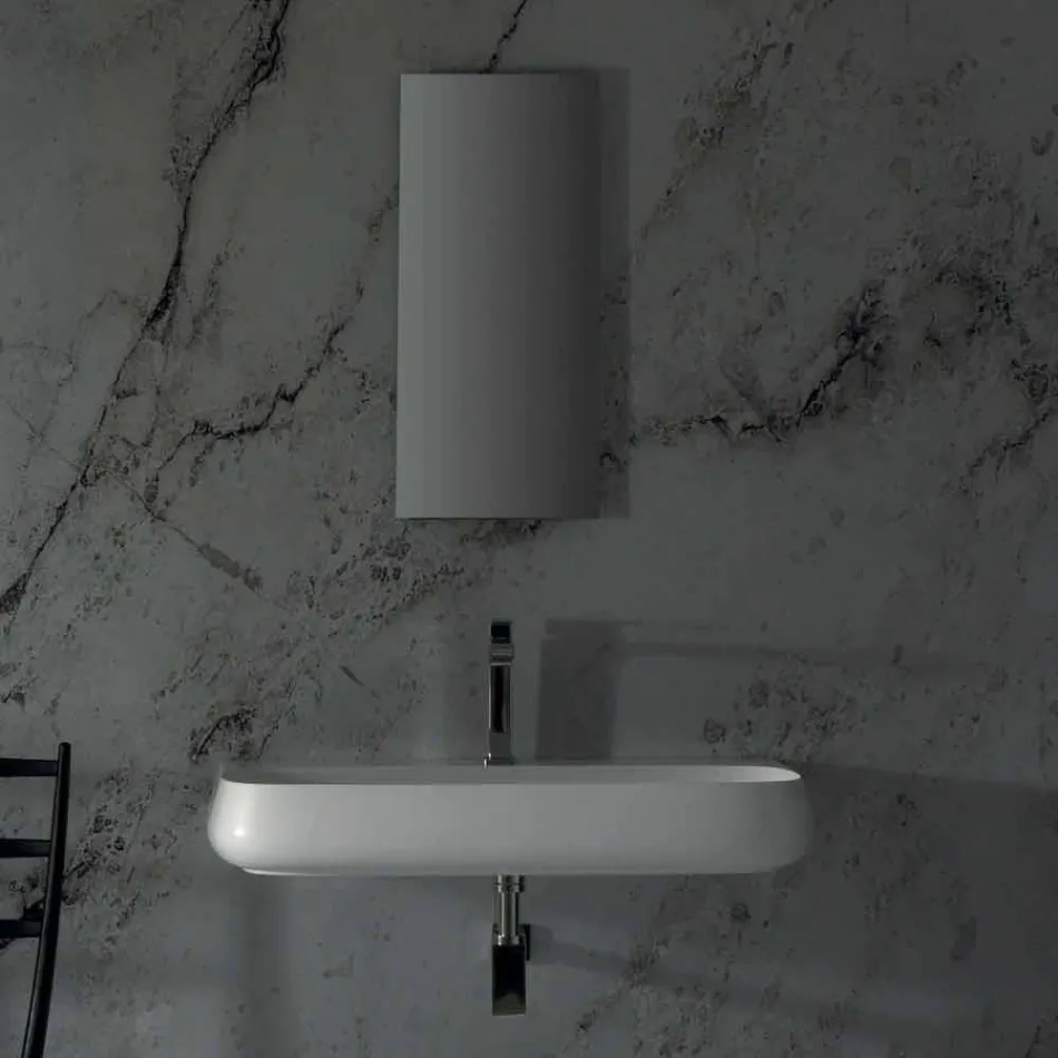 حوض سيراميك قائم بذاته أو معلق، طول 90 سم، صنع في إيطاليا، جايس Viadurini