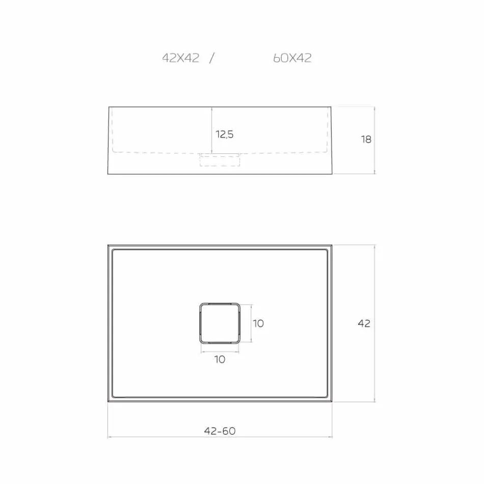 حوض غسيل بتصميم سطح الطاولة، تم إنتاجه في إيطاليا، لافيس Viadurini