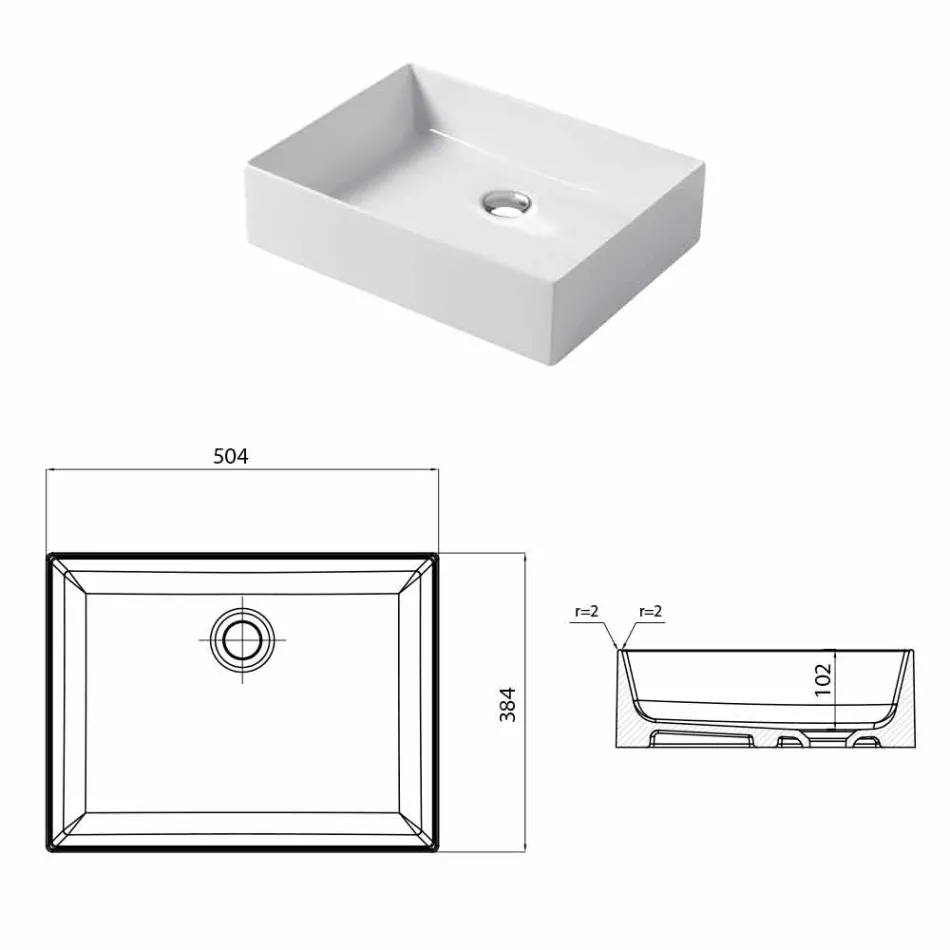 حوض غسيل بتصميم من السيراميك الأبيض أو من Leivi الملون Viadurini