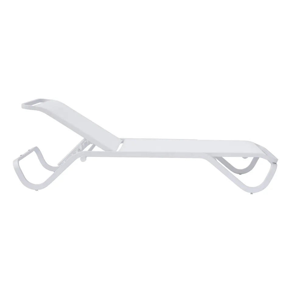 كرسي استلقاء للتشمس خارجي من سولايا، مقاس 194×65 سم، مصنوع من الألومنيوم والمنسوجات Viadurini