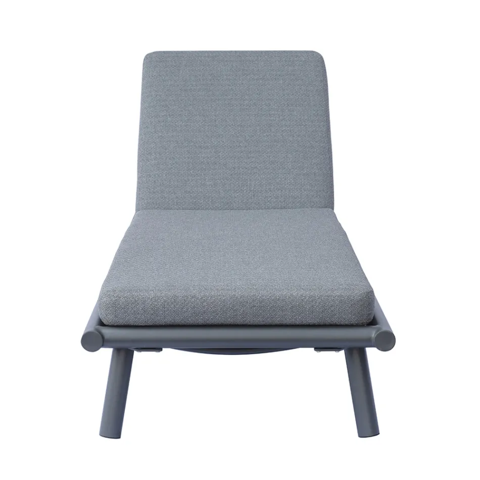 كرسي استلقاء للتشمس خارجي من الألومنيوم مقاس 196×75 سم مع وسادة - سندرا Viadurini