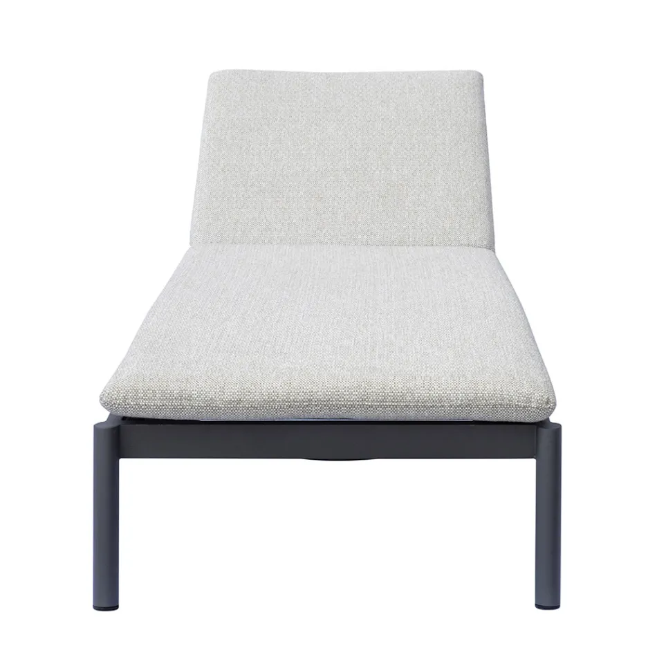 كرسي استلقاء للتشمس خارجي من الألومنيوم مقاس 205×76 سم مع وسادة - تيسارا Viadurini