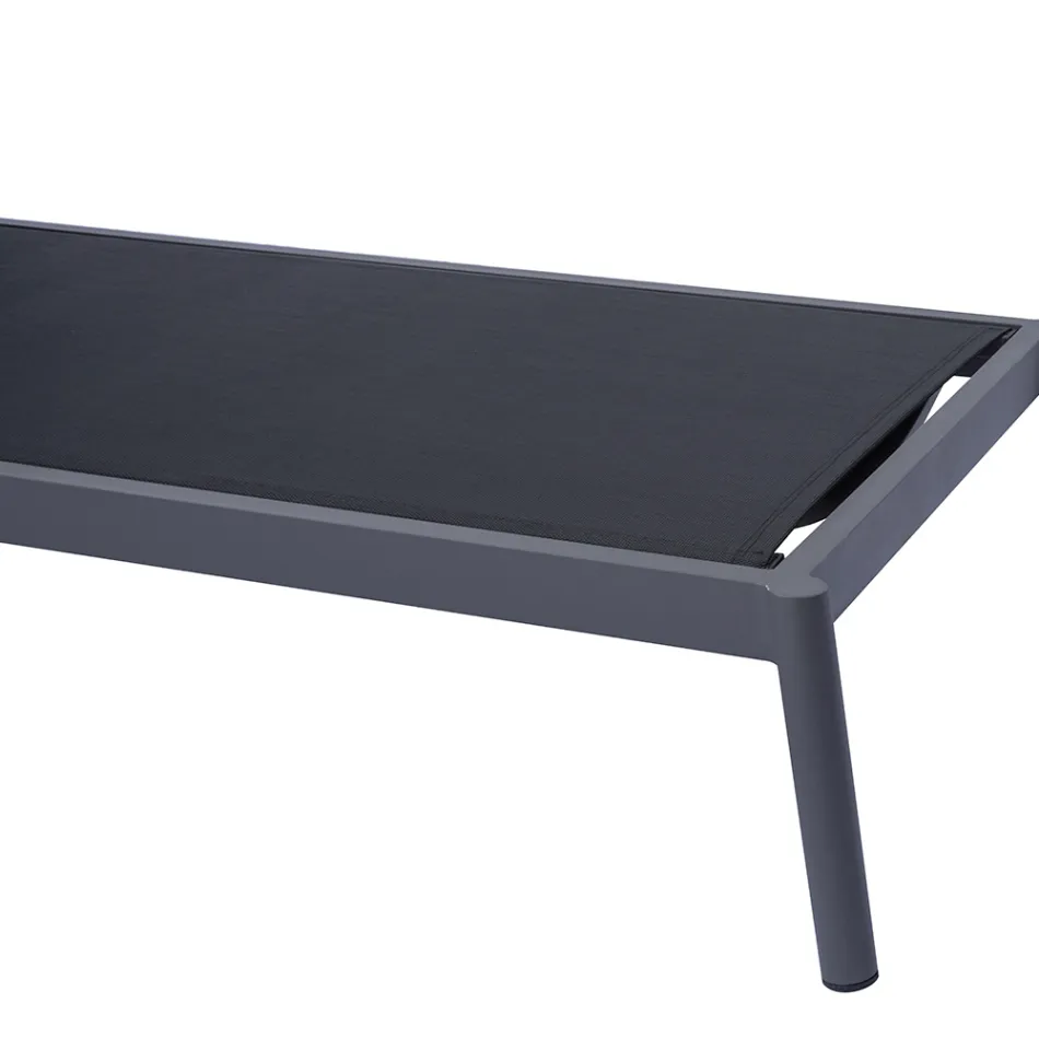 كرسي استلقاء للتشمس خارجي من الألومنيوم مقاس 205×76 سم مع وسادة - تيسارا Viadurini