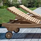 سرير شمسي خارجي من خشب الساج الطبيعي - يجدراسيل Viadurini