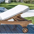 سرير شمسي خارجي من خشب الساج الطبيعي - يجدراسيل Viadurini