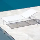 سرير حديقة قابل للتكديس مصنوع من الفولاذ في إيطاليا، قطعتان - أروين Viadurini