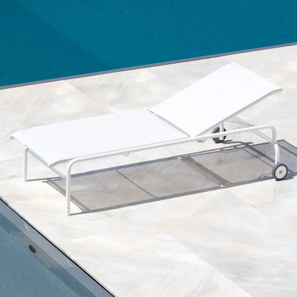 سرير حديقة قابل للتكديس مصنوع من الفولاذ في إيطاليا، قطعتان - أروين Viadurini