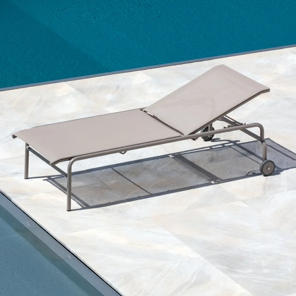 سرير حديقة قابل للتكديس مصنوع من الفولاذ في إيطاليا، قطعتان - أروين Viadurini