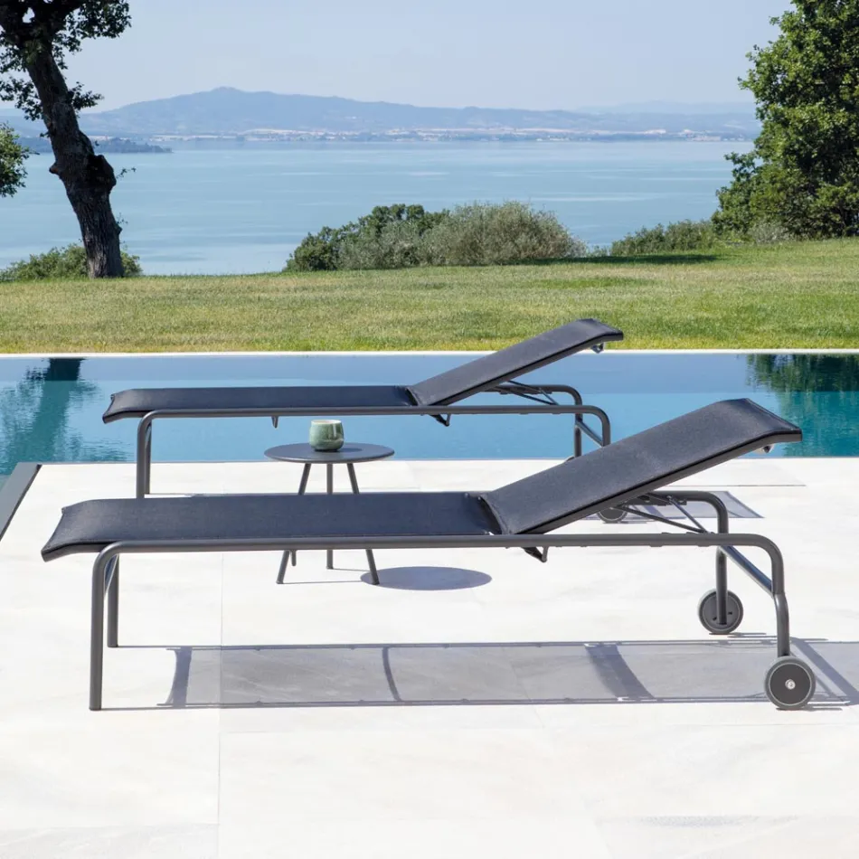 سرير حديقة قابل للتكديس مصنوع من الفولاذ في إيطاليا، قطعتان - أروين Viadurini