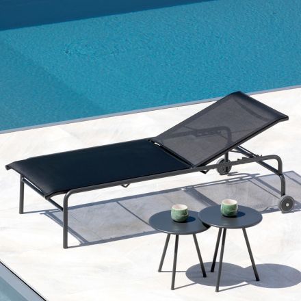 سرير حديقة قابل للتكديس مصنوع من الفولاذ في إيطاليا، قطعتان - أروين Viadurini