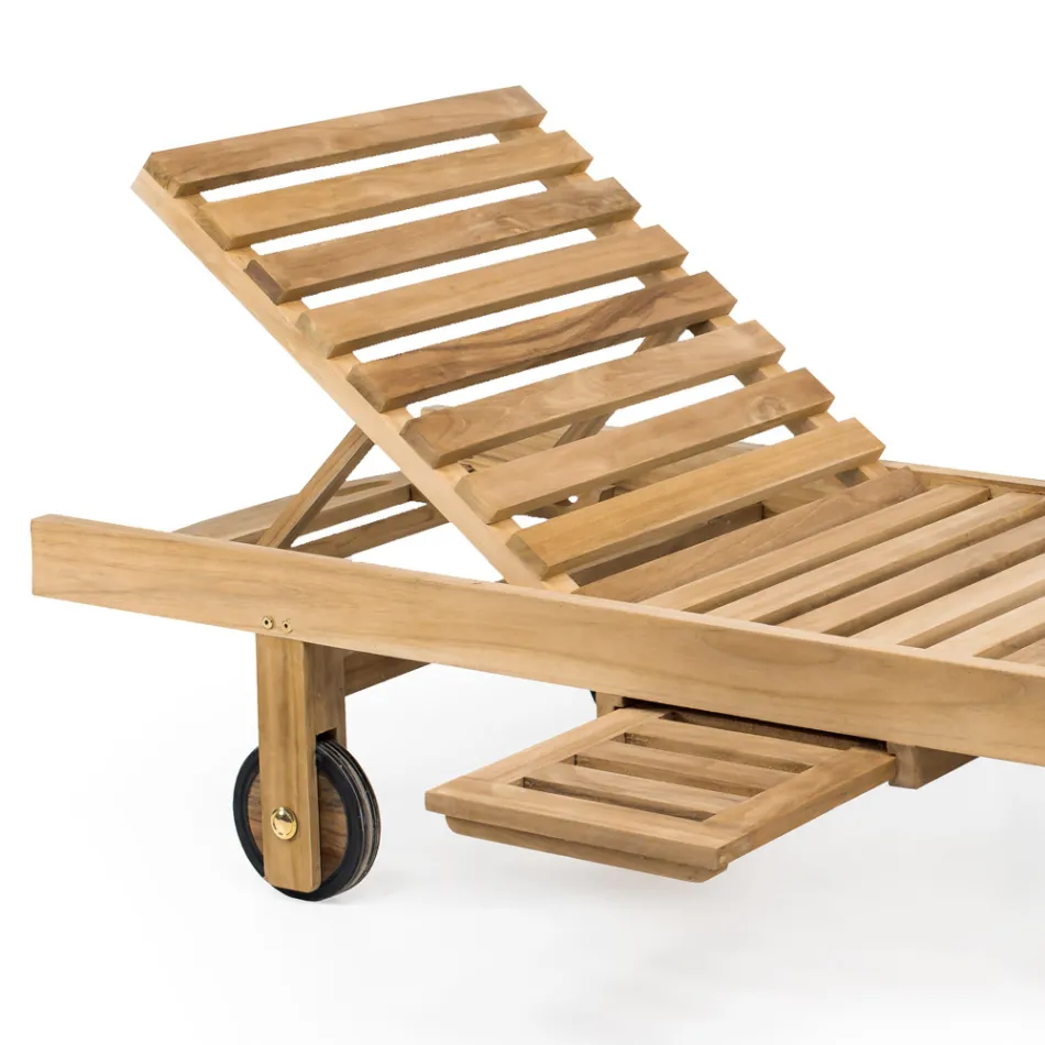 سرير نهاري للحديقة من خشب الساج الطبيعي - يجدراسيل Viadurini