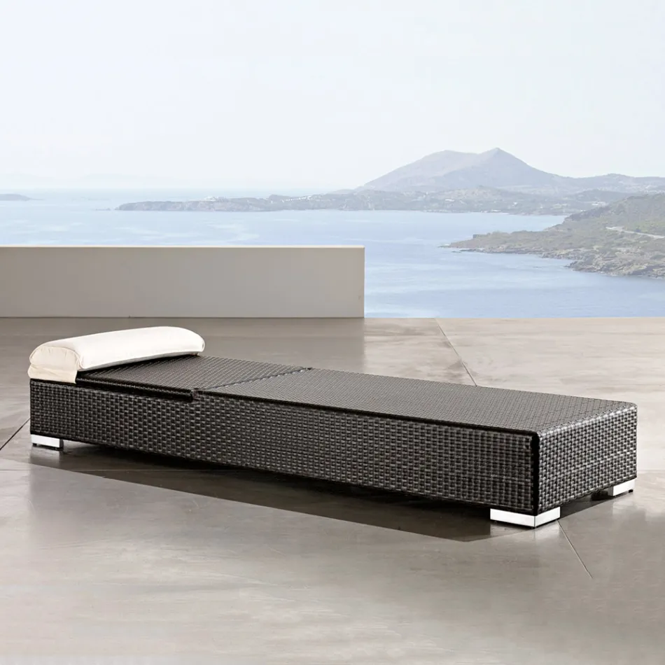 سرير شمسي للحديقة من البولي راتان المنسوج يدويًا - إكسبيريا Viadurini