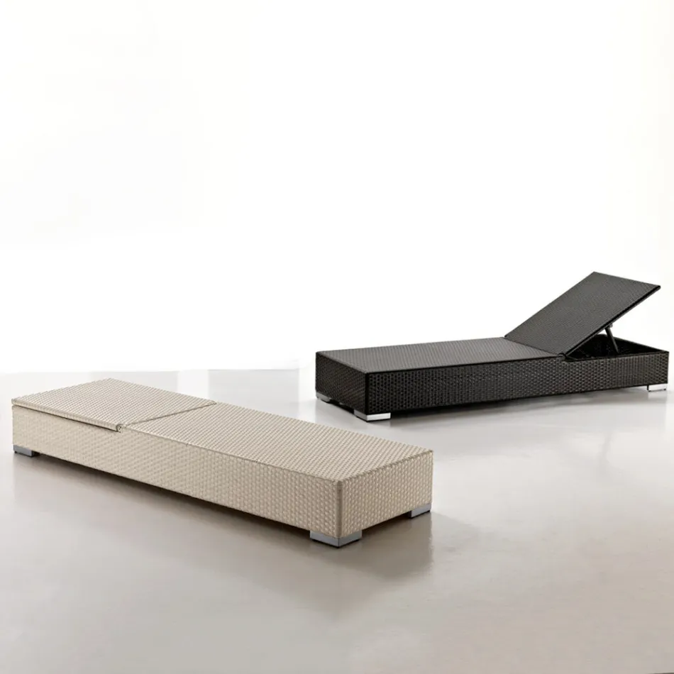 سرير شمسي للحديقة من البولي راتان المنسوج يدويًا - إكسبيريا Viadurini