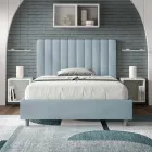 سرير من الألياف الدقيقة مقاس 120×200 سم بخطوط عمودية متناظرة، صنع في إيطاليا - قفاز Viadurini