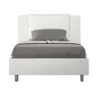 سرير مقاس 120×200 سم مع لوح أمامي ووسائد من الجلد الصناعي، صنع في إيطاليا - أوليمبيادي Viadurini