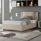 سرير مقاس 120×200 سم مع لوح أمامي ووسائد من الجلد الصناعي، صنع في إيطاليا - أوليمبيادي Viadurini