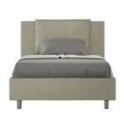 سرير مقاس 120×200 سم مع لوح أمامي ووسائد من الجلد الصناعي، صنع في إيطاليا - أوليمبيادي Viadurini