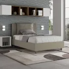 سرير مقاس 120×200 سم مع لوح أمامي ووسائد من الجلد الصناعي، صنع في إيطاليا - أوليمبيادي Viadurini