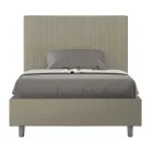 سرير مقاس 140×200 سم مع لوح أمامي مزين بخطوط عمودية، صنع في إيطاليا - باتيني Viadurini