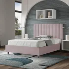 سرير من الألياف الدقيقة مقاس 140×200 سم بخطوط عمودية متناظرة، صنع في إيطاليا - قفاز Viadurini