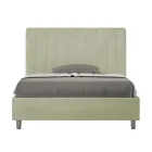 سرير من الألياف الدقيقة مقاس 140×200 سم بخطوط عمودية متناظرة، صنع في إيطاليا - قفاز Viadurini