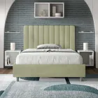 سرير من الألياف الدقيقة مقاس 140×200 سم بخطوط عمودية متناظرة، صنع في إيطاليا - قفاز Viadurini