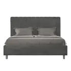 سرير من الألياف الدقيقة مقاس 160×200 سم بخطوط عمودية متناظرة، صنع في إيطاليا - قفاز Viadurini