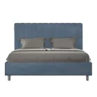 سرير من الألياف الدقيقة مقاس 160×200 سم بخطوط عمودية متناظرة، صنع في إيطاليا - قفاز Viadurini